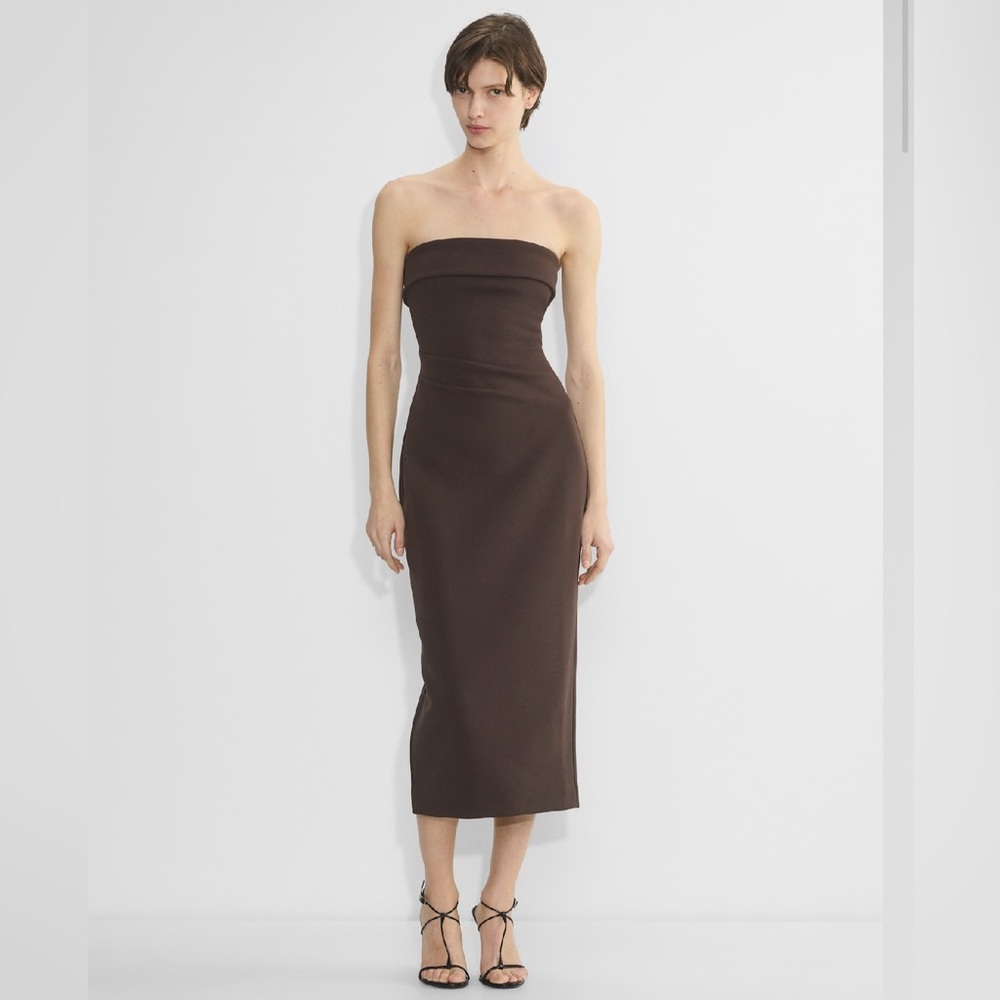 Aritzia Babaton Figureknit Eyecatcher Dress - Chocolate Strapless Dress